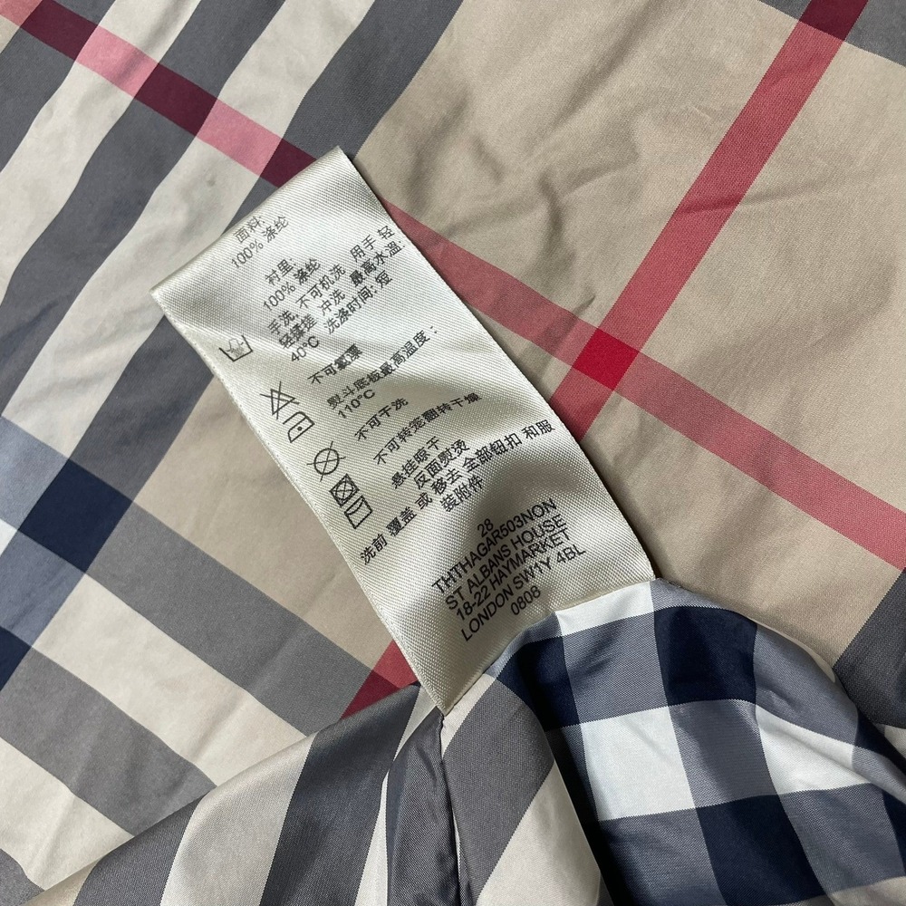 Burberry Harrington Jacket Mens Large Tan Nova Check Lining Lightweight Full Zip - Picture 13 of 15